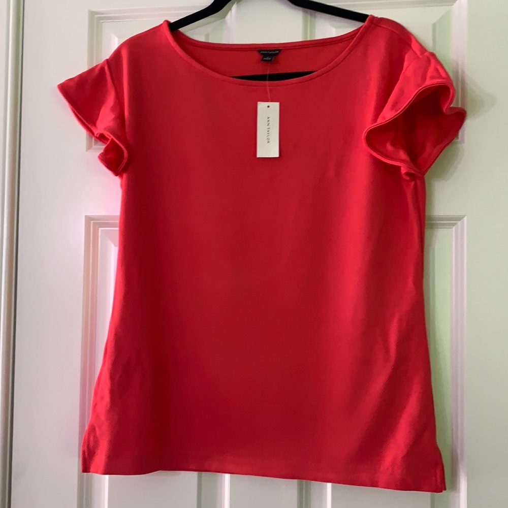 NWT Ann Taylor orange/red top